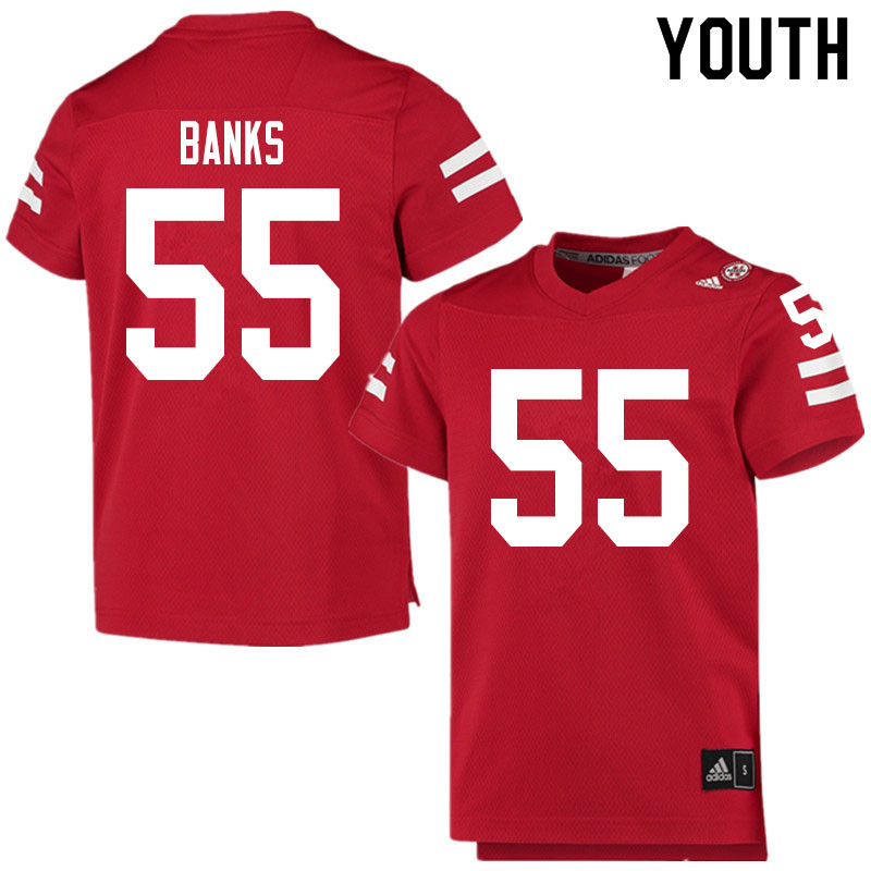 Youth #55 Brig Banks Nebraska Cornhuskers College Football Jerseys Sale-Scarlet - Click Image to Close